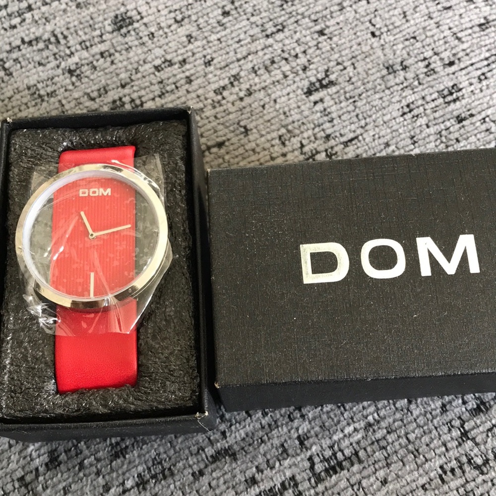 Ladies Dom watch color red